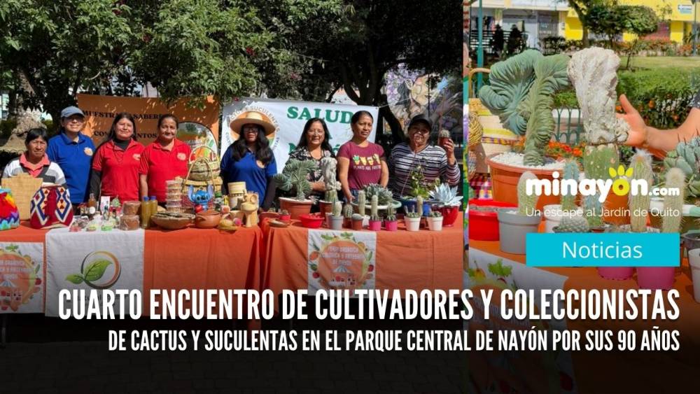 Cuarto Encuentro de Cultivadores y Coleccionistas de Cactus y Suculentas en el parque Central de Nayón por sus 90 años