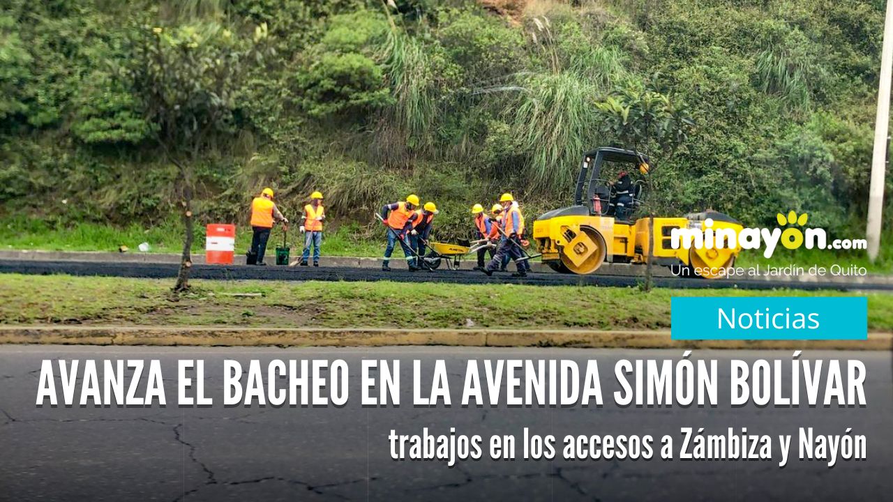 Avanza el bacheo en la avenida Simón Bolívar, trabajos en los accesos a Zámbiza y Nayón