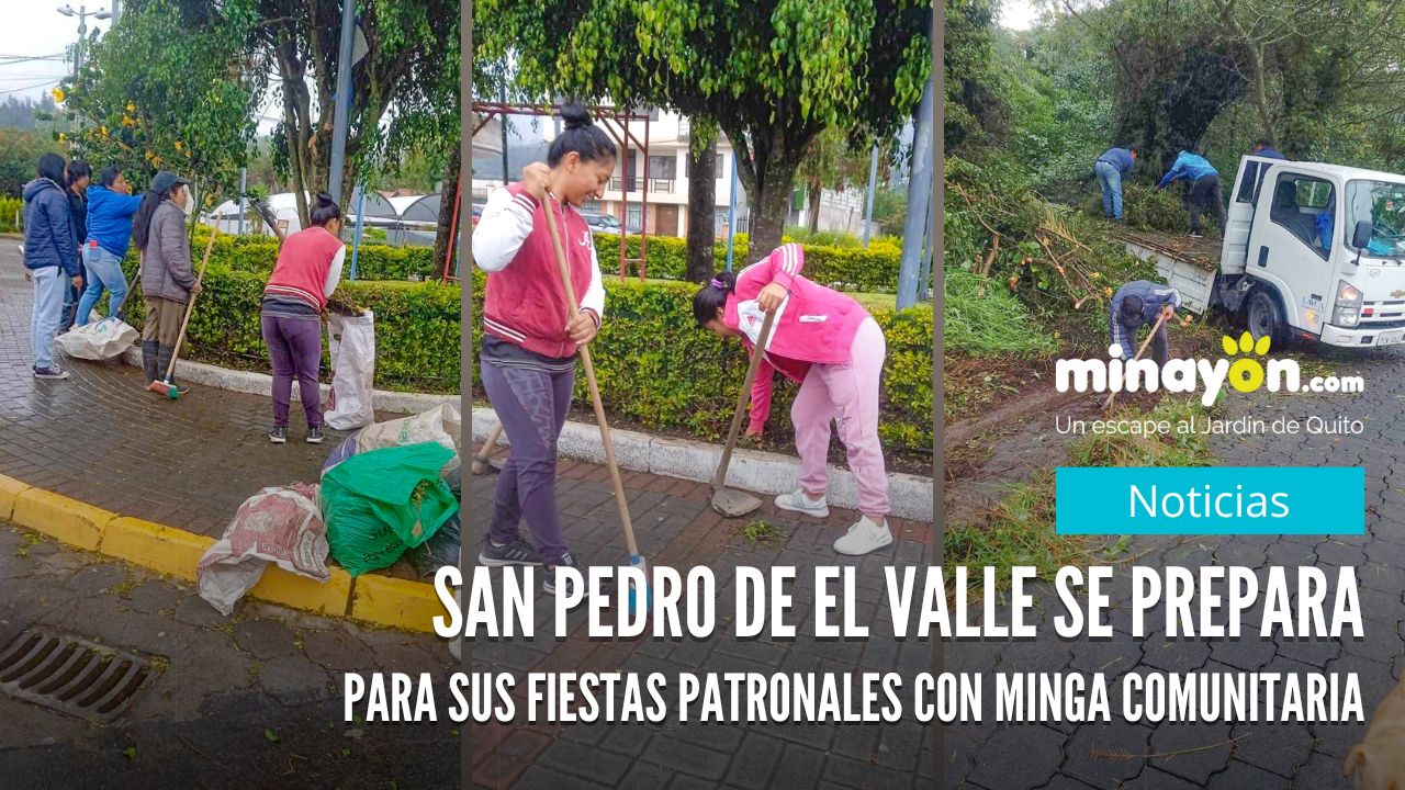 San Pedro de El Valle se prepara para sus fiestas patronales con minga comunitaria